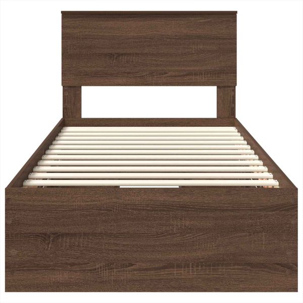 Рамка за легло Кафяв дъб 90 x 190 cm Инженерна дървесина