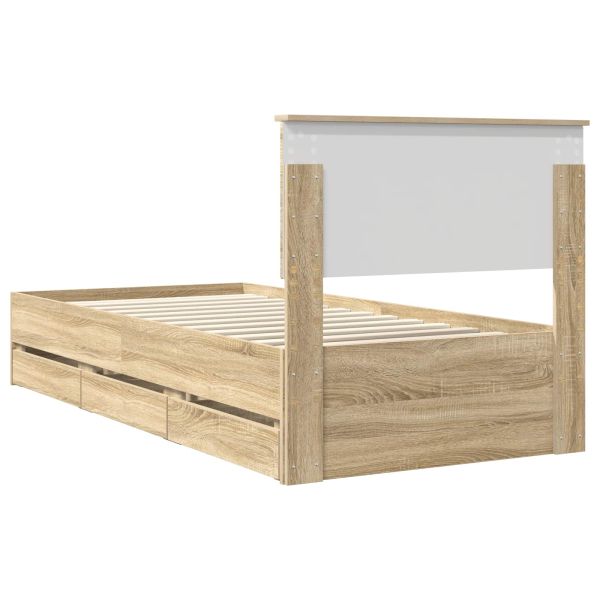 Рамка за легло Сонома дъб 75 x 190 cm Инженерна дървесина