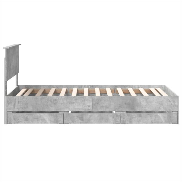 Рамка за легло Циментено сиво 75 x 190 cm Инженерна дървесина