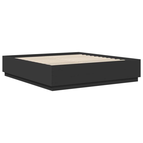 Рамка за легло с таблото Черно 180 x 200 cm Инженерно дърво