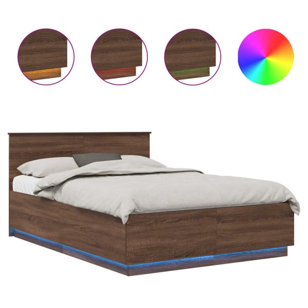 Рамка за легло с таблото Кафяв дъб 150 x 200 cm Инженерно дърво