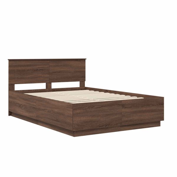 Рамка за легло с таблото Кафяв дъб 150 x 200 cm Инженерно дърво