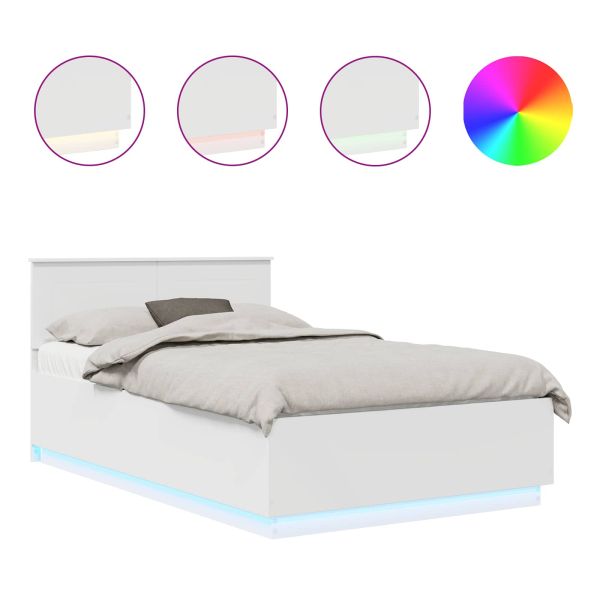 Рамка за легло с таблото Бяло 135 x 190 cm Инженерно дърво