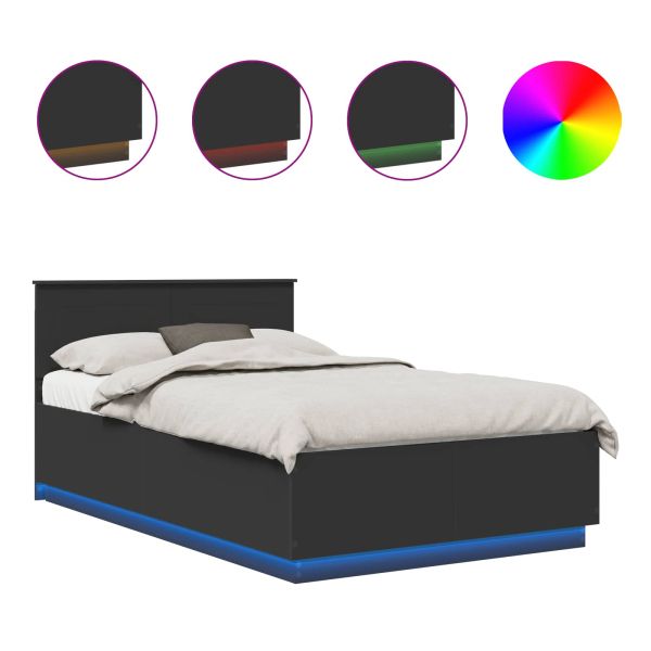 Рамка за легло с таблото Черно 135 x 190 cm Инженерно дърво