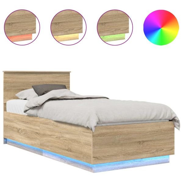 Рамка за легло с таблото Сонома дъб 90 x 190 cm Инженерно дърво