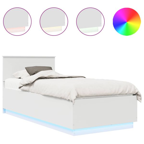 Рамка за легло с таблото Бяло 90 x 200 cm Инженерно дърво