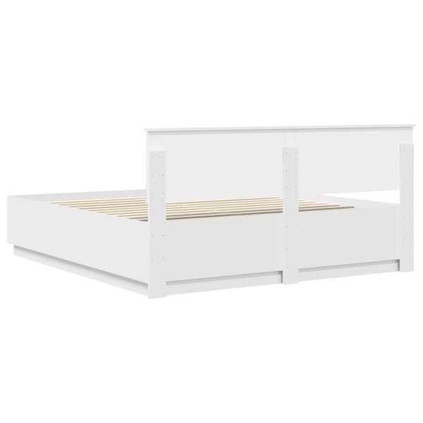 Рамка за легло с таблото Бяло 180 x 200 cm Инженерно дърво