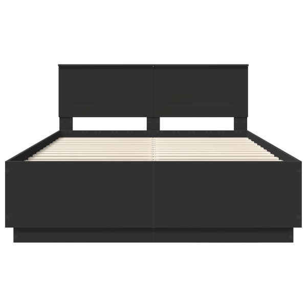Рамка за легло с таблото Черно 160 x 200 cm Инженерно дърво