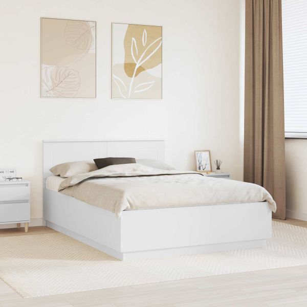 Рамка за легло с таблото Бяло 140 x 200 cm Инженерно дърво