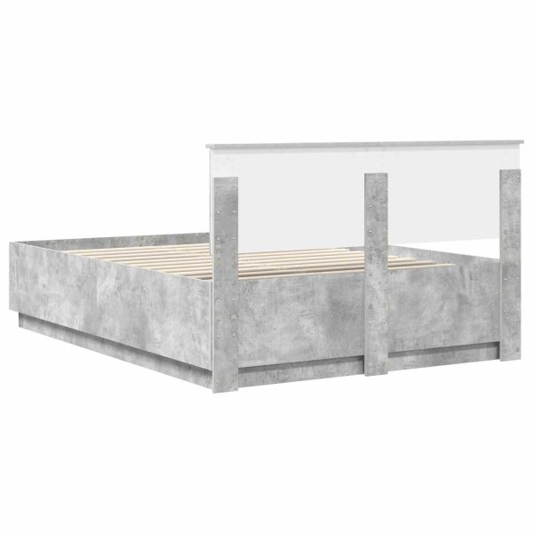 Рамка за легло Циментено сиво 140 x 200 cm Инженерно дърво