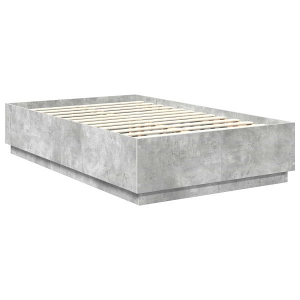 Рамка за легло Циментено сиво 135 x 190 cm Инженерно дърво