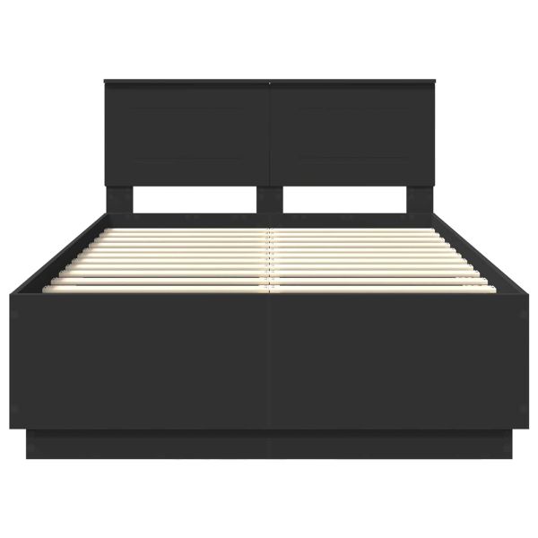 Рамка за легло с таблото Черно 120 x 200 cm Инженерно дърво