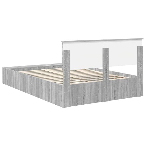 Рамка за легло с рафт Сив Сонома 150 x 200 cm Инженерно дърво