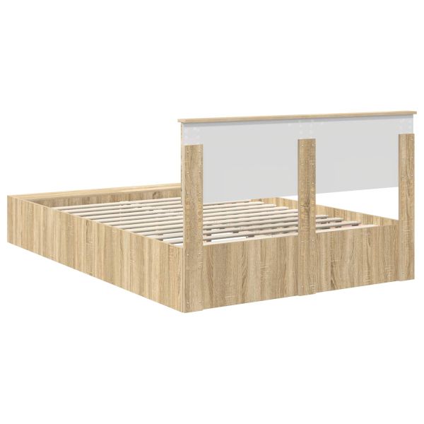 Рамка за легло с рафт Сонома дъб 140 x 190 cm Инженерно дърво