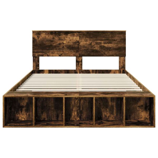 Рамка за легло с рафт Димян дъб 140 x 190 cm Инженерно дърво