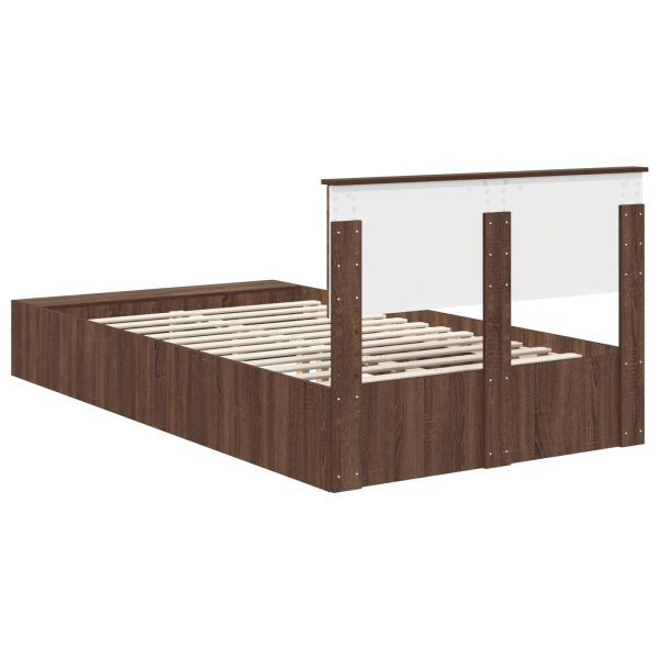 Рамка за легло с рафт Кафяв дъб 120 x 190 cm Инженерно дърво
