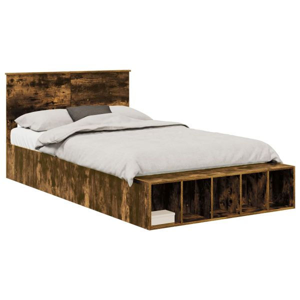 Рамка за легло с рафт Димян дъб 120 x 200 cm Инженерно дърво