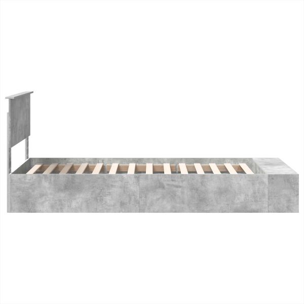 Рамка за легло Циментено сиво 90 x 200 cm Инженерно дърво