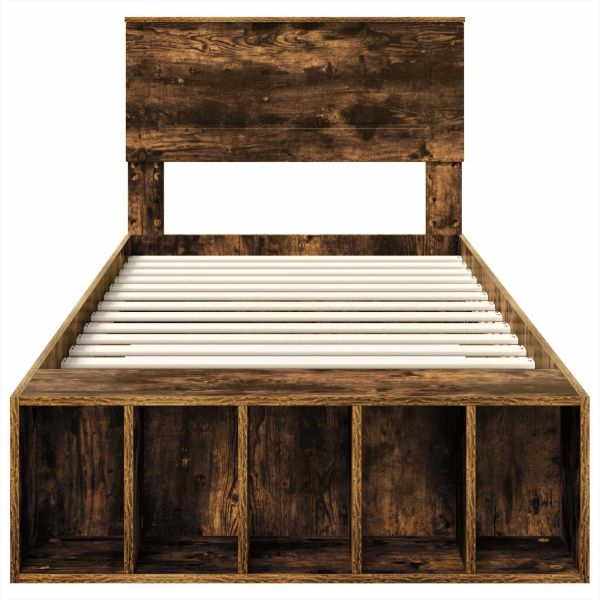 Рамка за легло с рафт Димян дъб 75 x 190 cm Инженерно дърво