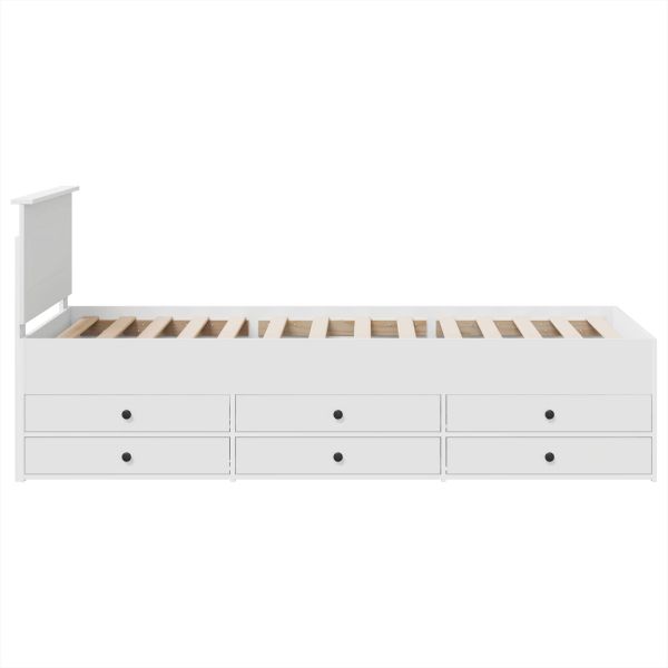 Легло-диван с чекмедже Бял и черен 100 x 200 cm Инженерно дърво