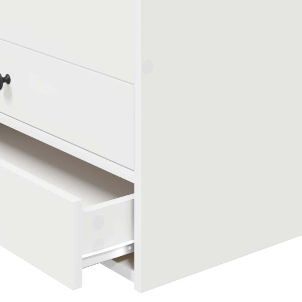 Легло-диван с чекмедже Бял и черен 100 x 200 cm Инженерно дърво