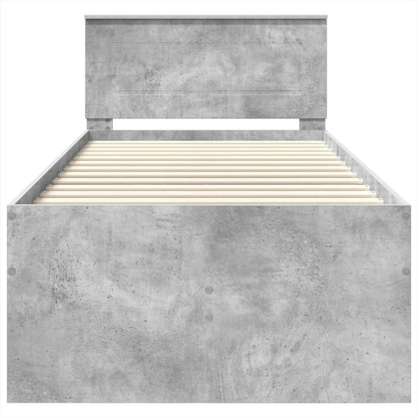 Легло-диван Сив бетон и черно 90 x 200 cm Инженерно дърво