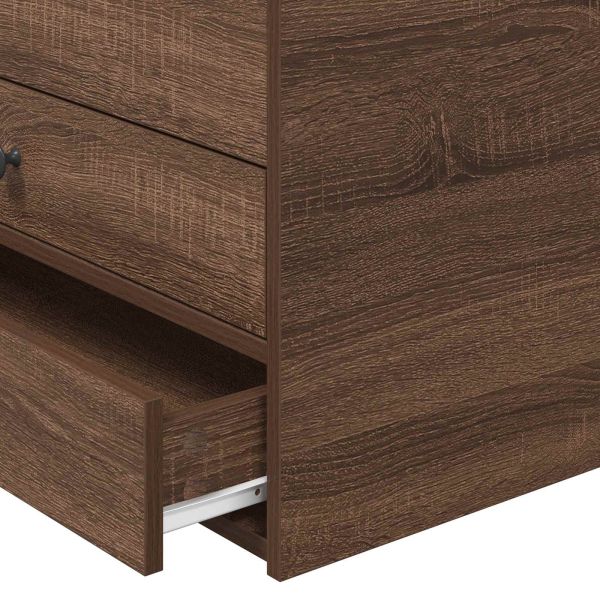 Легло-диван Кафяв дъб и черно 90 x 200 cm Инженерно дърво