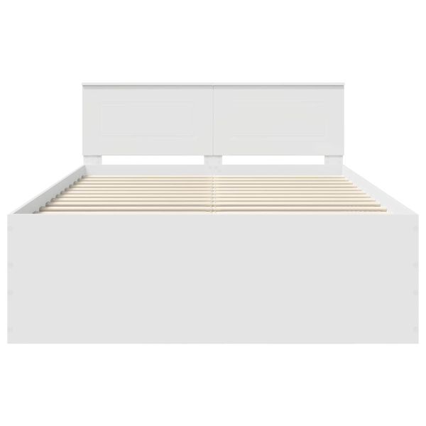Рамка за легло с таблото Бяло 160 x 200 cm Инженерно дърво