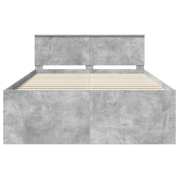 Рамка за легло Циментено сиво 160 x 200 cm Инженерно дърво