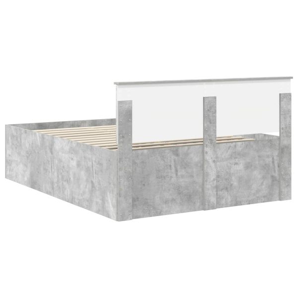 Рамка за легло Циментено сиво 160 x 200 cm Инженерно дърво