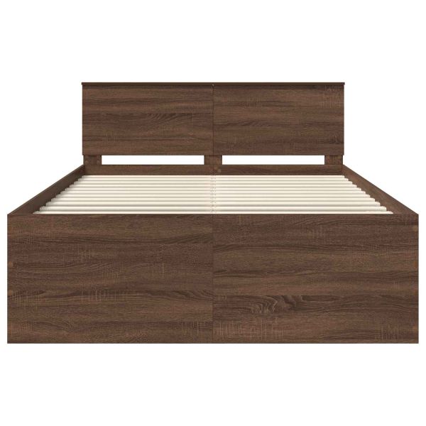 Рамка за легло с таблото Кафяв дъб 150 x 200 cm Инженерно дърво