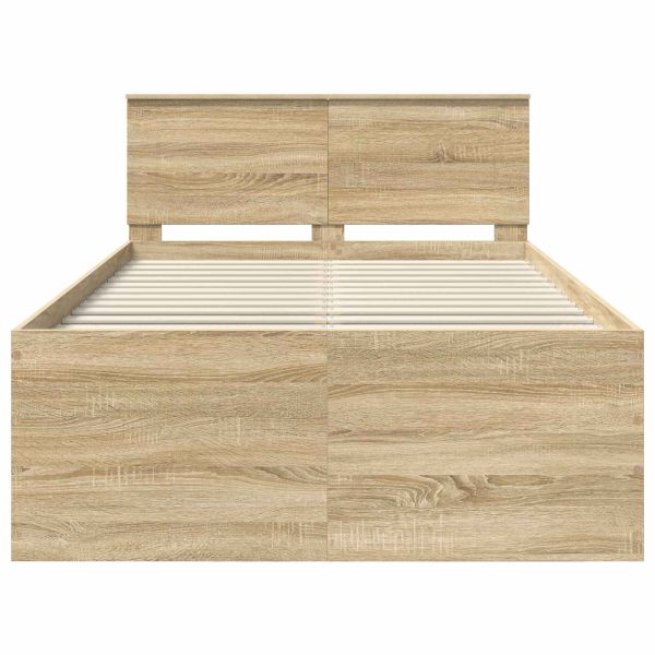 Рамка за легло Сонома дъб 135 x 190 cm Инженерно дърво