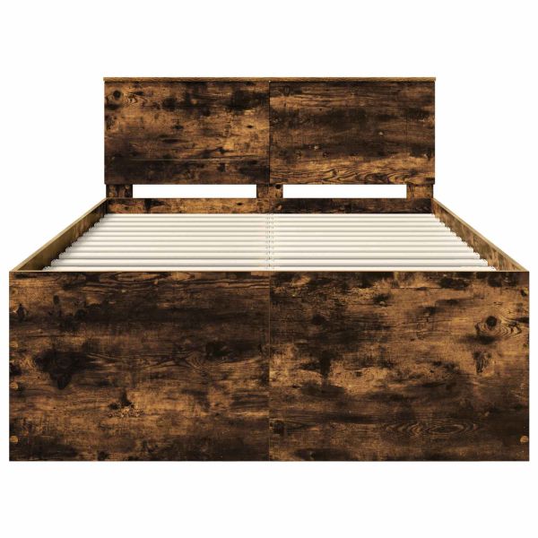 Рамка за легло с таблото Димян дъб 135 x 190 cm Инженерно дърво