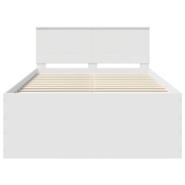 Рамка за легло с таблото Бяло 120 x 190 cm Инженерно дърво