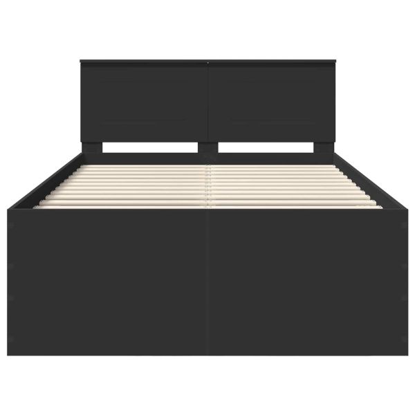 Рамка за легло с таблото Черно 120 x 190 cm Инженерно дърво