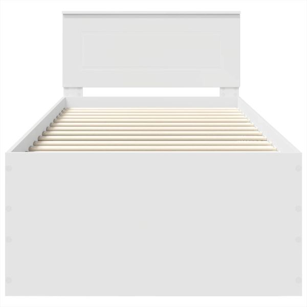 Рамка за легло с таблото Бяло 120 x 200 cm Инженерно дърво