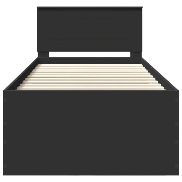 Рамка за легло с таблото Черно 120 x 200 cm Инженерно дърво