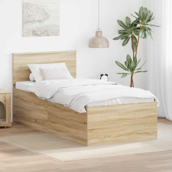 Рамка за легло с таблото Сонома дъб 90 x 190 cm Инженерно дърво