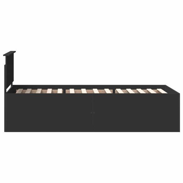 Рамка за легло с таблото Черно 90 x 200 cm Инженерно дърво