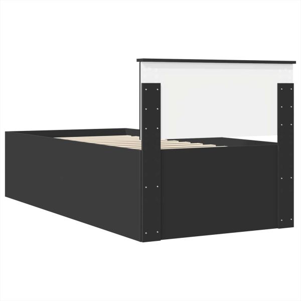 Рамка за легло с таблото Черно 90 x 200 cm Инженерно дърво