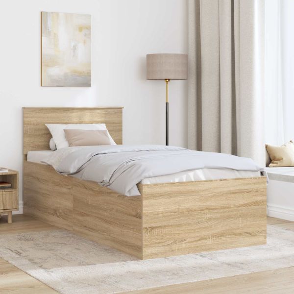 Рамка за легло с таблото Сонома дъб 75 x 190 cm Инженерно дърво