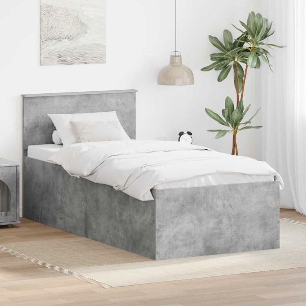 Рамка за легло Циментено сиво 75 x 190 cm Инженерно дърво