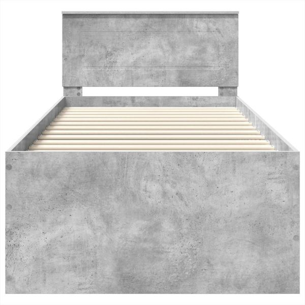 Рамка за легло Циментено сиво 75 x 190 cm Инженерно дърво