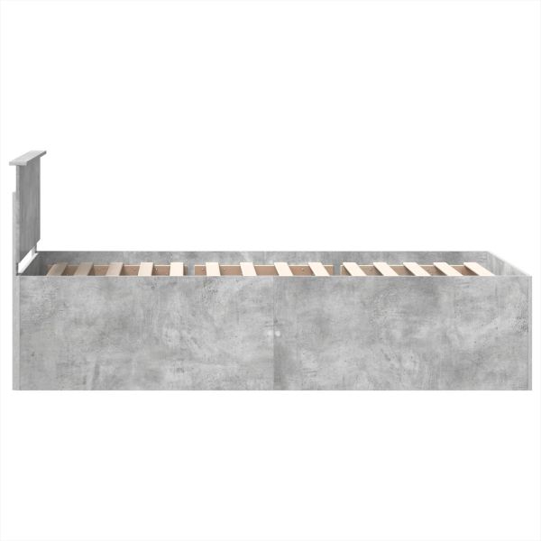 Рамка за легло Циментено сиво 75 x 190 cm Инженерно дърво