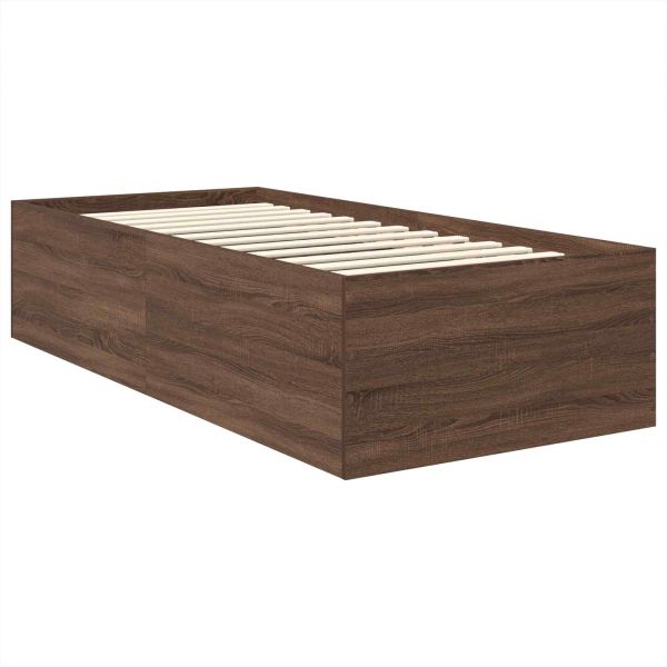 Рамка за легло с таблото Кафяв дъб 75 x 190 cm Инженерно дърво