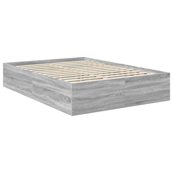 Рамка за легло Сив Сонома 140 x 200 cm Инженерно дърво