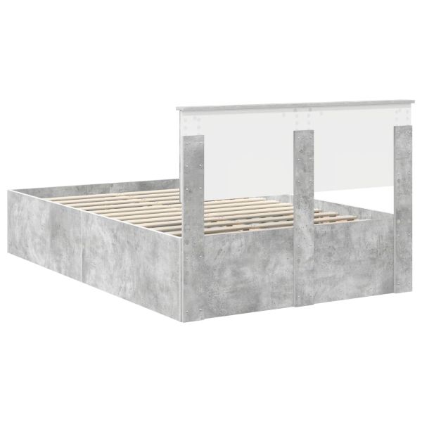 Рамка за легло Циментено сиво 135 x 190 cm Инженерно дърво