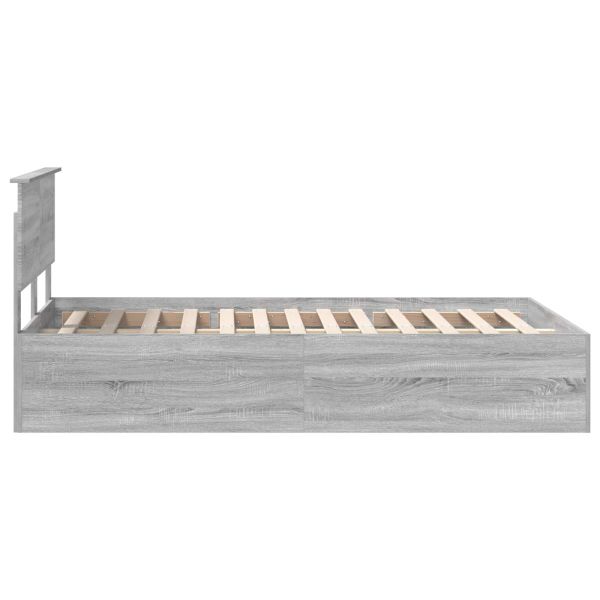 Рамка за легло Сив Сонома 135 x 190 cm Инженерно дърво