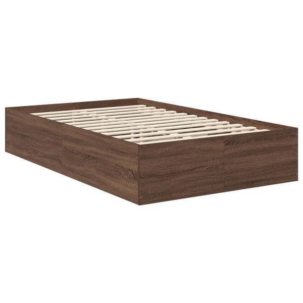 Рамка за легло с таблото Кафяв дъб 135 x 190 cm Инженерно дърво