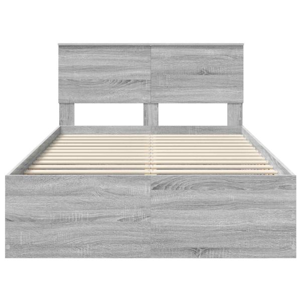 Рамка за легло Сив Сонома 120 x 200 cm Инженерно дърво